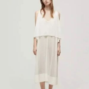 Rag & Bone Noreen Ivory White Sugar Woven Knit Layered Tank Dress Size XS